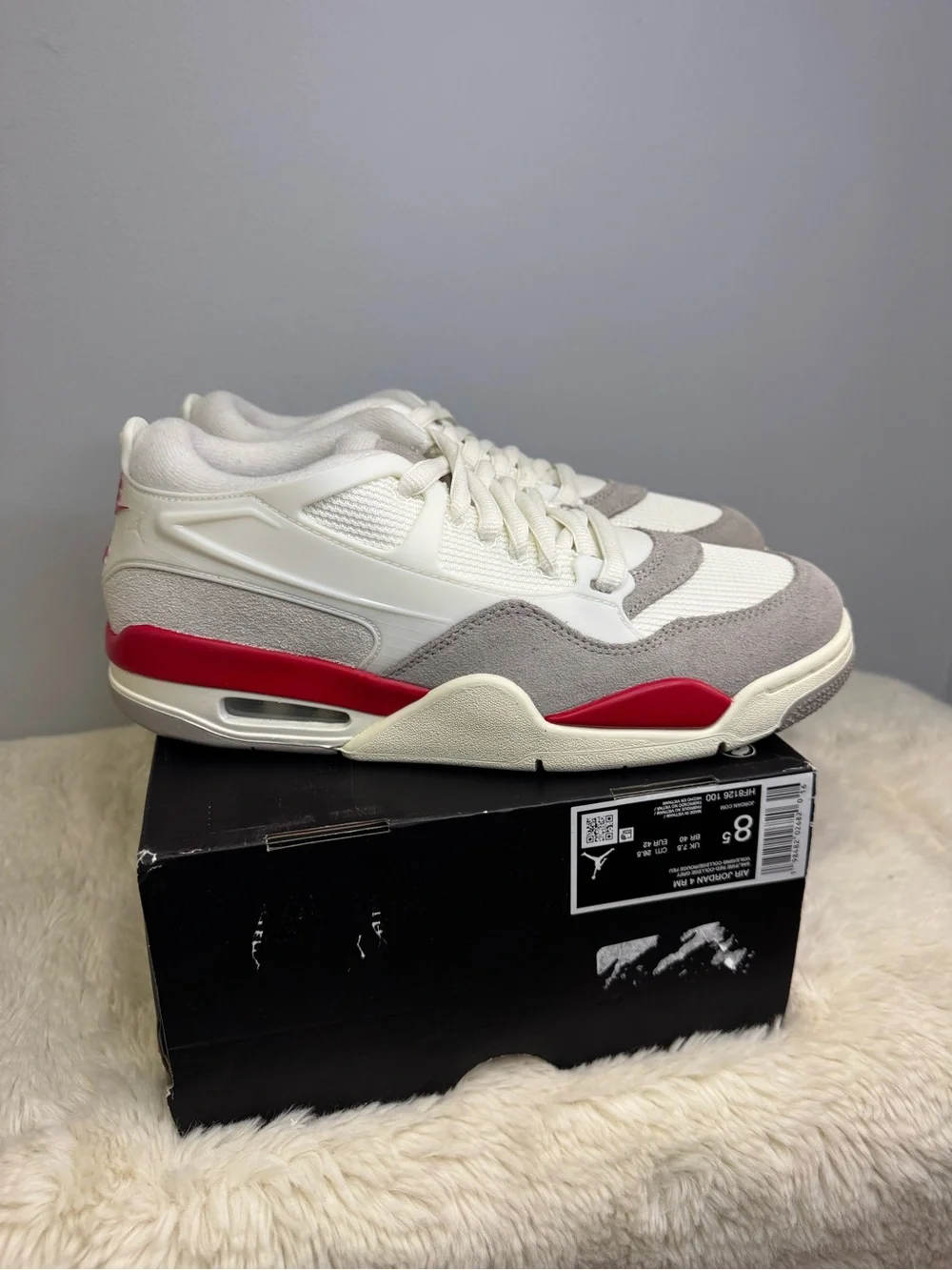 Jordan Air Jordan 4 RM Fire Red Sail/College Grey Low Top Men HF8126-100